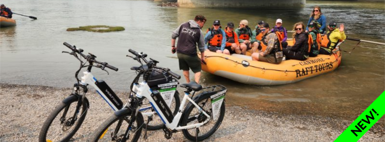 Combo rafting float tour and guided ebike tour of Canmore