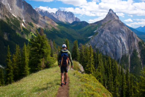 hiker in Canadian Rockies