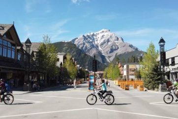 eBike along Banff Avenue