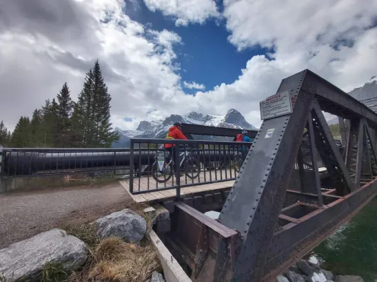 eBiking Canmore Engine Bridge, Canadian Rockies