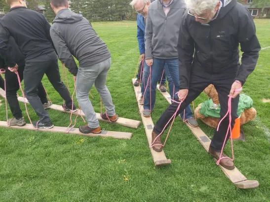 Giant Ski teambuilding game, Banff and Canmore Canadian Rockies