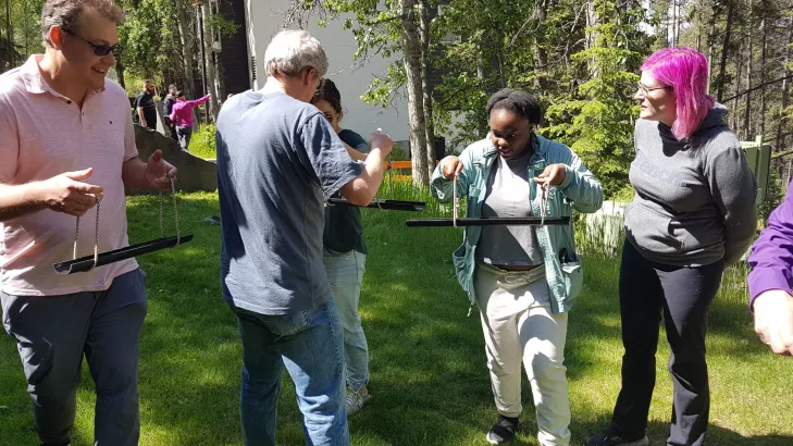 Pipe Game, teambuilding Banff and Canmore Canadian Rockies