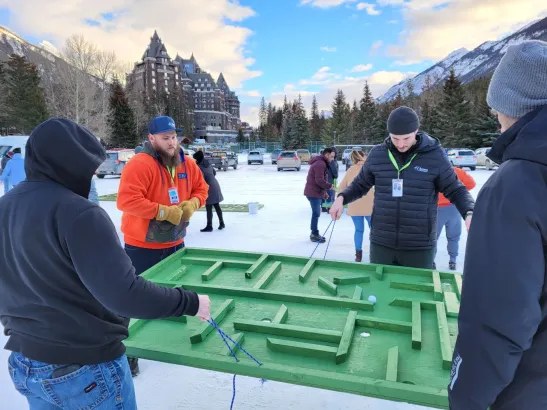 Amazing Maze teambuildling game at Fairmont Banff Springs Hotel, Canadian Rockies