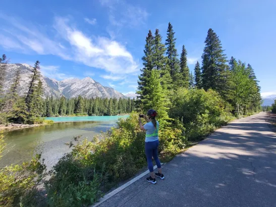Bow River cycling pathway, Banff Canadian Rockies