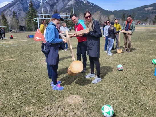 Rocky Mountain Croquet teambuilding game, Banff and Canmore Canadian Rockies