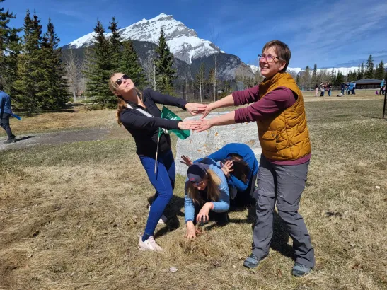 Creative challenge teambuilding game, Banff and Canmore Canadian Rockies