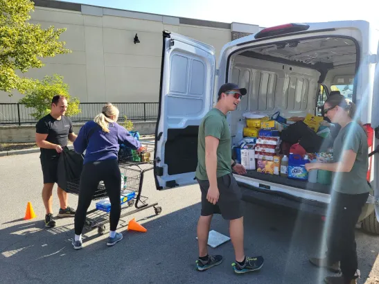 Food Drive Corporate Social Responsibility CSR teambuilding challenge, Banff and Canmore Canadian Rockies