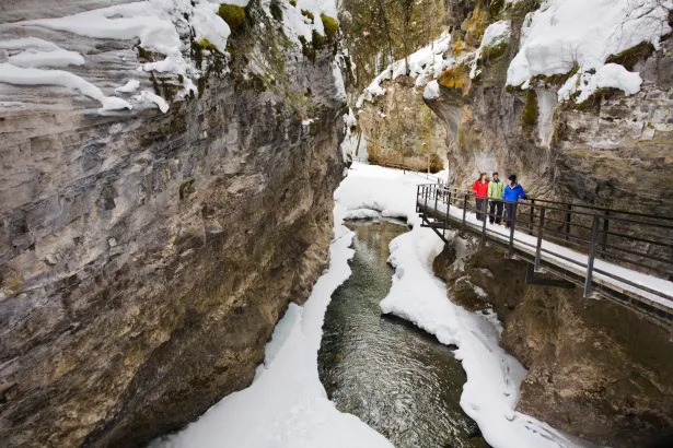 Johnston Canyon in winter