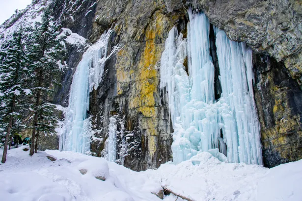 His and Hers Icefall at Grotto Canyon Icewalk