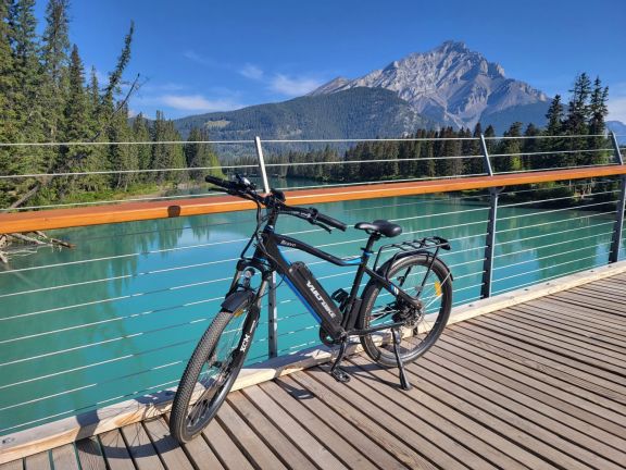 ebike Banff Pedestrian Bridge Bow River