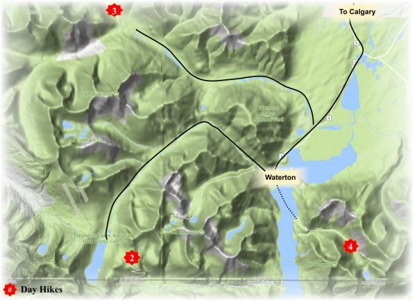 Waterton Lakes Map