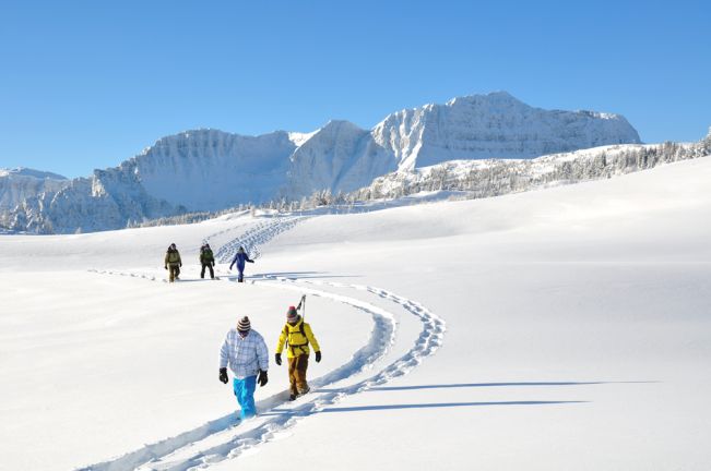 Banff Snowshoeing on Top of the World at sunshine meadows