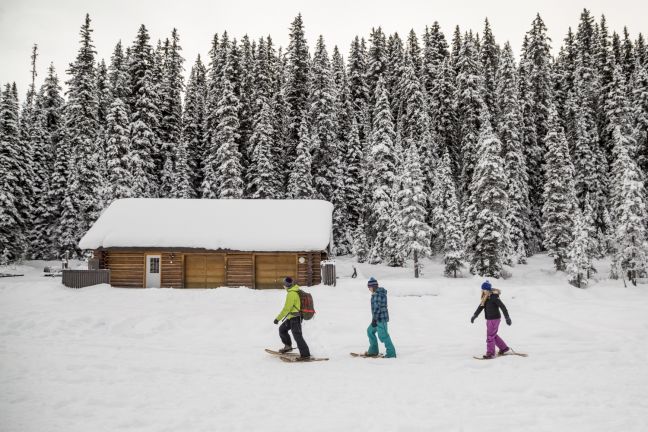 Snowshoeing on Lake Louise!